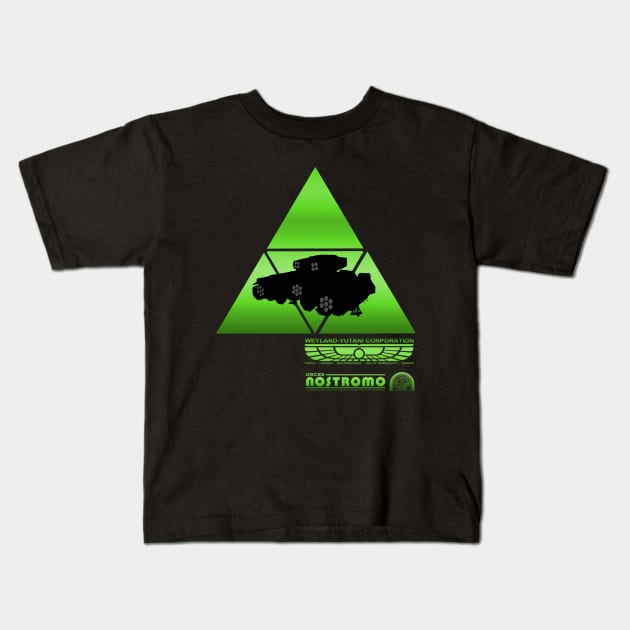 Alien Nostromo spaceship green Kids T-Shirt by udezigns